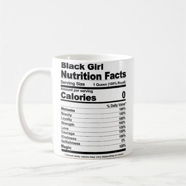 Black Girl Nutritional Facts Black Girl Nutrition  Kaffemugg (Vänster)