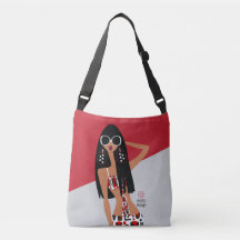Black Girl on Red, White, Grått and Black