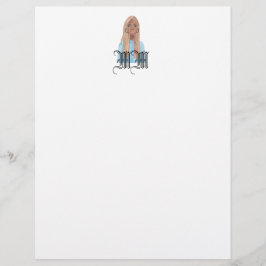 Black Girl Personlig Stationery Brevhuvud