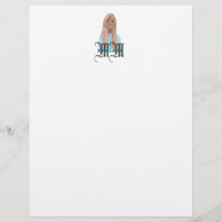 Black Girl Personlig Stationery Brevhuvud