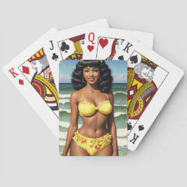 Black Girl Pinup Melanin Bikini Model Casinokort