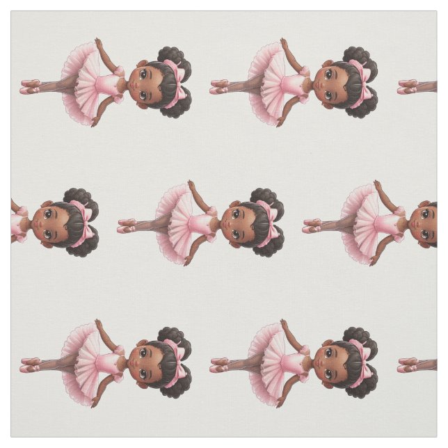 Black Girl Rosa Ballerina Ballet Tyg (Provkarta)