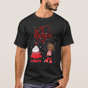 Black Girl Santa Helgdag African American Christma T Shirt