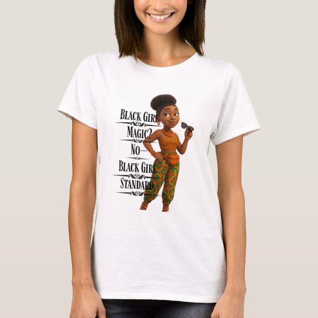 Black Girl Standard,Afro Modern,Pixarstyle 3d T Shirt (Framsida)
