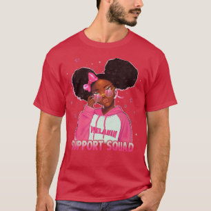 Black Girl Support Squad Breast Cancer Medveten T Shirt