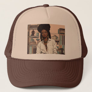 Black Girl Trucker Hat Keps