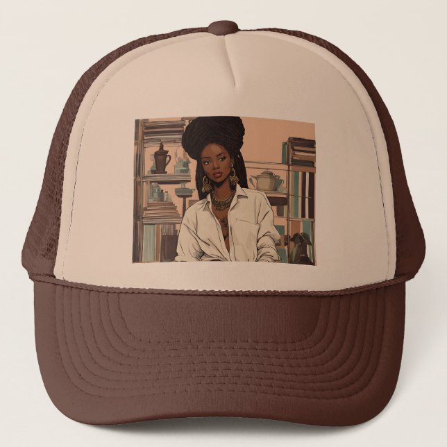 Black Girl Trucker Hat Keps (Framsida)