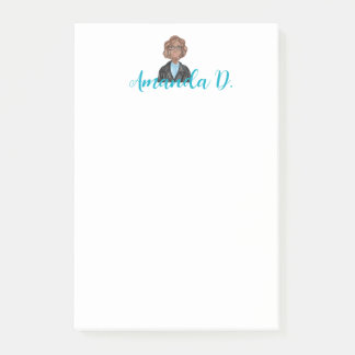 Black Girl with Glass Personlig Post-it Block