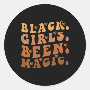 Black Girls Been Magic Melanin Afro American Histo Runt Klistermärke