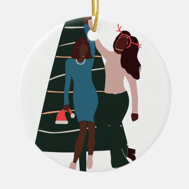 Black Girls Best Friend-jul Julgransprydnad Keramik (Framsidan)