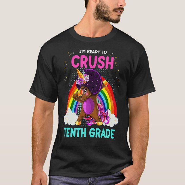 Black Girls Dabbing Unicorn I'm Ready To Crush 10t T Shirt (Framsida)