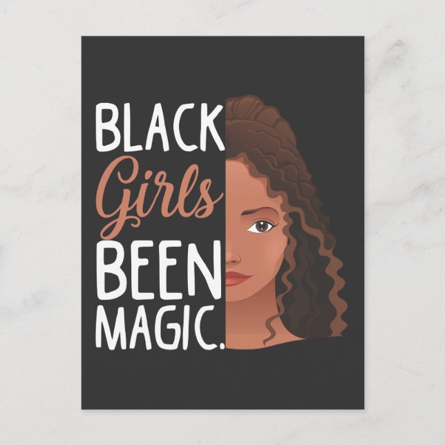 Black Girls har varit Magic African Girl Afro Wome Vykort (Framsida)
