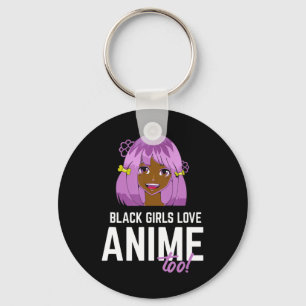 Black Girls Kärlek Anime för afrikansk amerikan Nyckelring