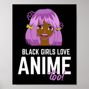 Black Girls Kärlek Anime för afrikansk amerikan Poster