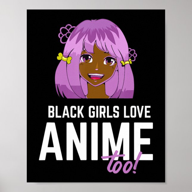 Black Girls Kärlek Anime för afrikansk amerikan Poster (Framsidan)