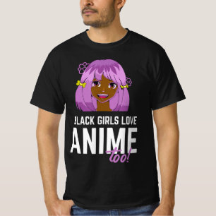 Black Girls Kärlek Anime för afrikansk amerikan T Shirt