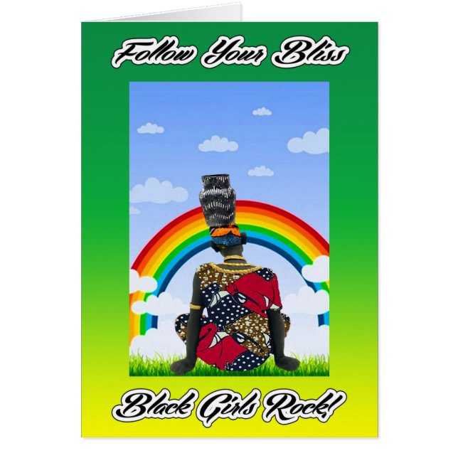 Black Girls Sten! Hälsningskort (Framsidan)