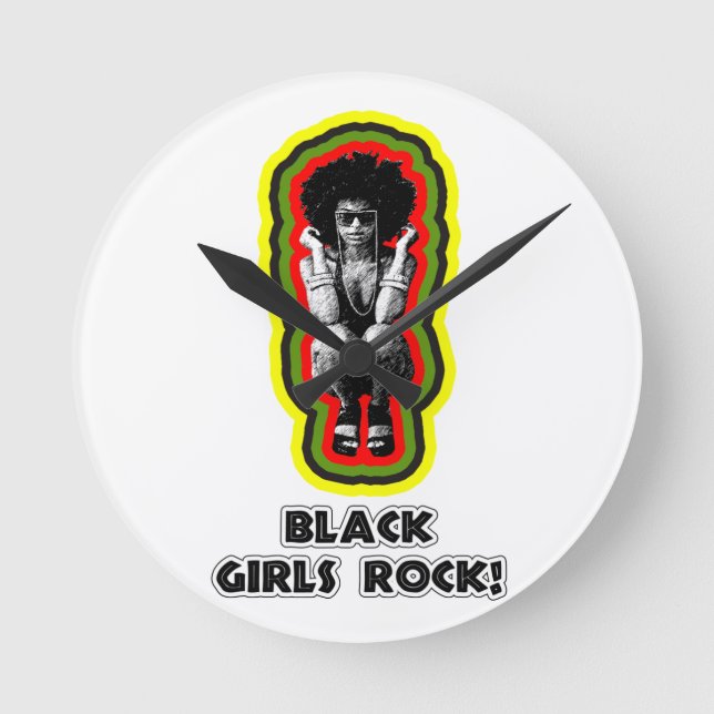 Black Girls Sten! Rund Klocka (Framsida)