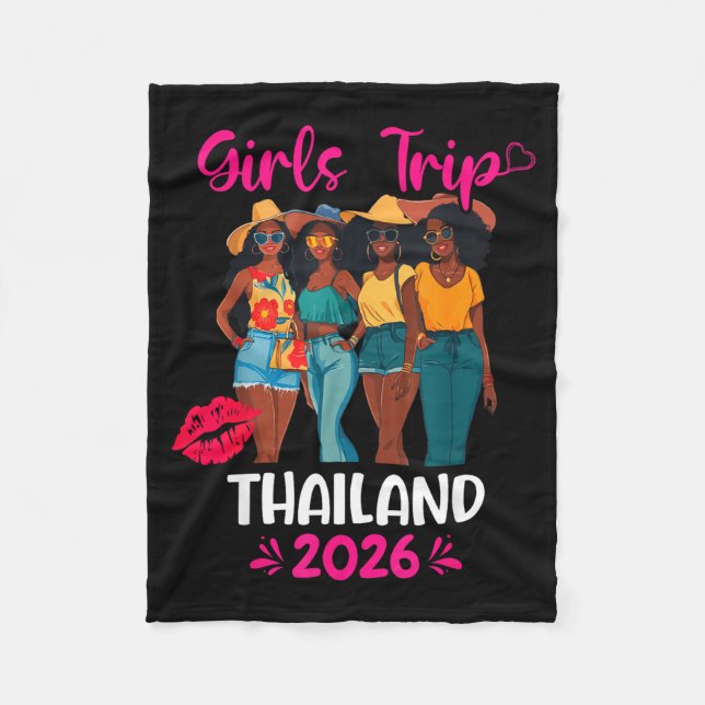 Black Girls Trip Thailand 2026 Vacation Matching  Fleecefilt (Framsidan)