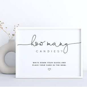 Black gissar hur många Candy Script Baby Shower Poster