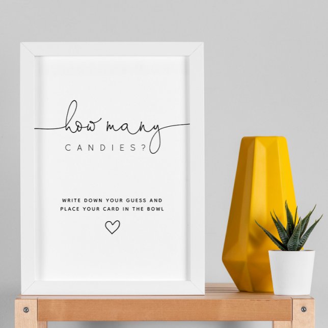 Black gissar hur många Candy Script Baby Shower Poster (Skapare uppladdad)