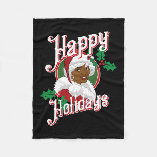 Black glad helg african american Santa Mrs. Fleecefilt