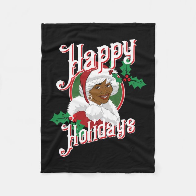 Black glad helg african american Santa Mrs. Fleecefilt (Framsidan)