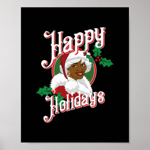 Black glad helg african american Santa Mrs. Poster