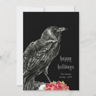 Black Glad helg-kort för Gotham Vintage Kråka Julkort