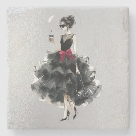 Black Glam Gown, Red Bow, Shades Stenunderlägg