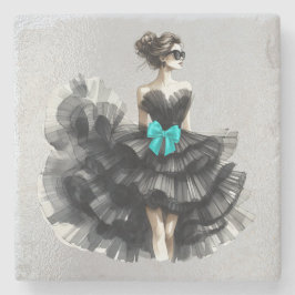 Black Glam Gown, Tiff Blue Bow & Shades Stenunderlägg