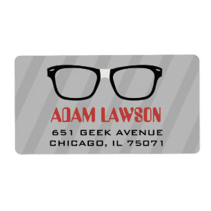 Black Glass Computer Geek Adressetiketters Fraktsedel