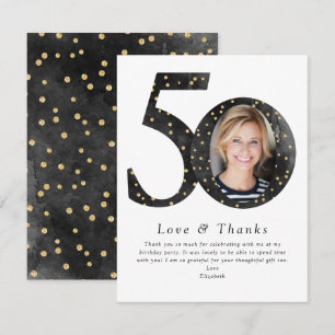 Black Glitter 50 & Fabulous Photo Tack Kort