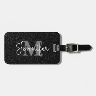 Black Glitter Bagagebricka