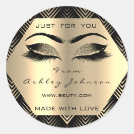 Black Glitter Champaigne Sepia Guld tillverkad med Runt Klistermärke