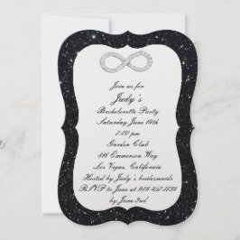 Black Glitter Diamond Infinity Bachelorette Party Inbjudningar