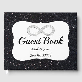 Black Glitter Diamond Infinity Guestbook Gästböcker