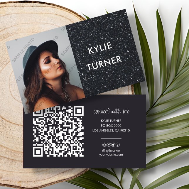 Black Glitter | Foto | Social Media | QR-kod Visitkort (Skapare uppladdad)