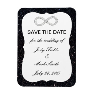 Black Glitter Infinity Spara datum magneter