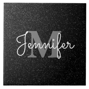 Black Glitter Kakelplatta