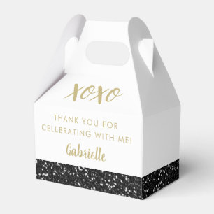 Black Glitter Modern Birthday Mitzvah-årsdagen Presentaskar