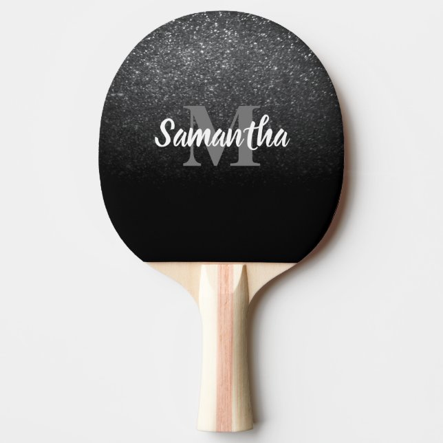 Black Glitter Mönster Pingisracket (Framsidan)