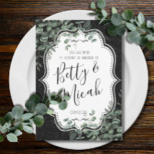 Black Glitter och Eucalyptus Bröllop