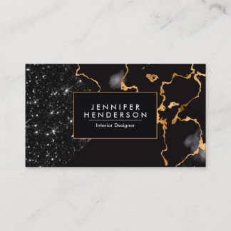 Black Glitter och Marble Visitkort