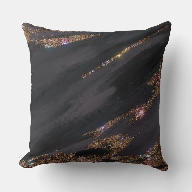 Black Glitter Pillow Kudde (Framsida)