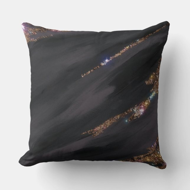 Black Glitter Pillow Kudde (Framsida)
