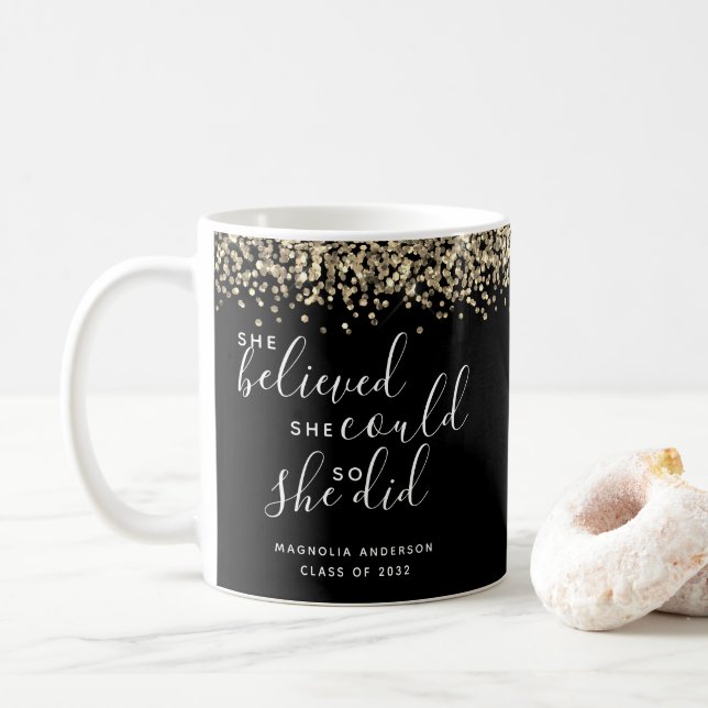 Black Glitter trodde att hon kunde Studenten Kaffemugg (Med munk)