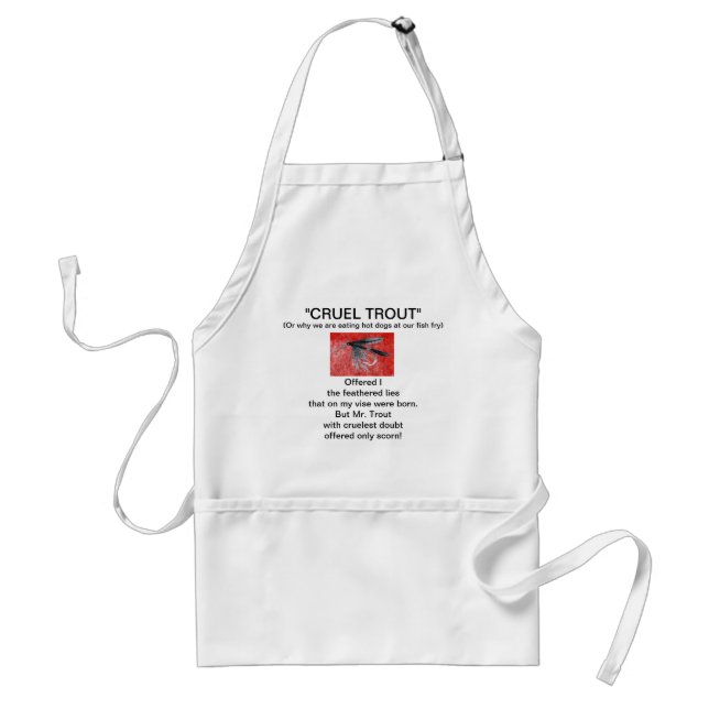 "Black Gnat Blöt Fly-Cruel Trout" Apron Förkläde (Framsidan)