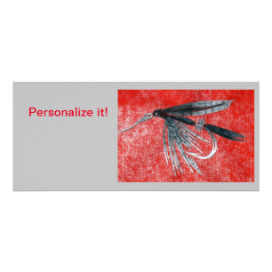 "Black Gnat" blöt fly fly tying flygfiske art Reklamkort