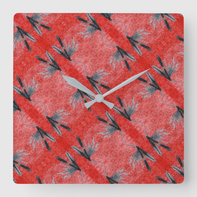 "Black Gnat" blöt fly, flygfiske fly bindning art Fyrkantig Klocka (Framsida)